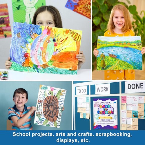 ROOKEA 18 Pcs White Poster Board - 22" x 28" 250 GSM Vision Board for Arts, Crafts & Presentations