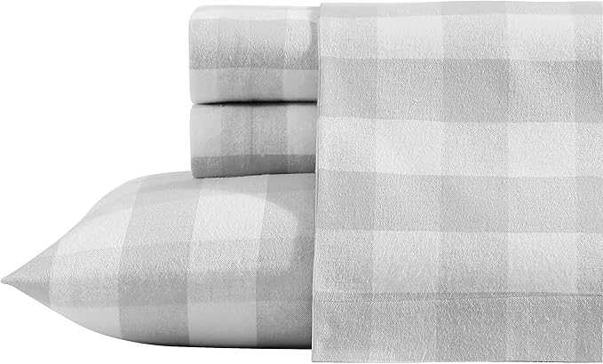 Eddie Bauer - Queen Sheets, Cotton Flannel Bedding Set, Brushed For Extra Softness, Cozy Home Decor (Lakehouse Plaid, Queen)