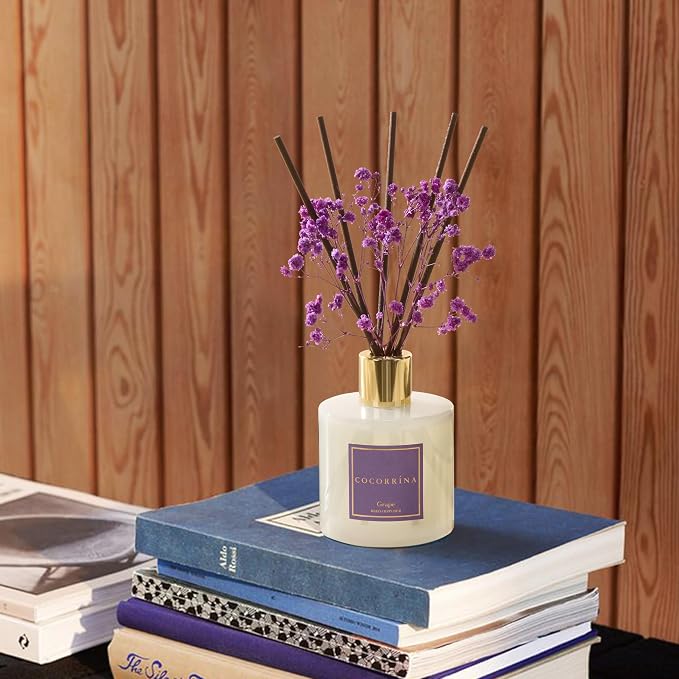 COCORRÍNA Reed Diffuser - Grape 6.7 fl oz Reed Diffuser with Sticks, Home Bedrrom Bathroom Shelf Decor