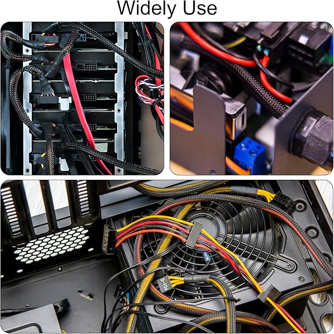 uxcell Expandable Sleeving,2 3/8-inch 10ft Cable Sleeve, Purple