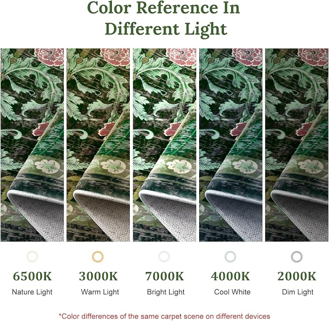 AMTOVO 8x10 Washable Area Rugs for Living Room, Non-Slip Large Soft Boho Floral Vintage Accent Print Carpet for Bedroom Dorm Dining Room Farmhouse Nursery Playroom Home Office, Dark Green