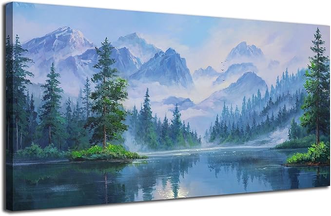 Ardemy Large Landscape Wall Art Nature Canvas Textured Forest Scenery Pictures Wall Decor Living Room Paintings Artwork Bedroom Home Office, 58"x29"