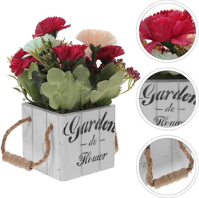 Artificial Potted Plant Adornment Small Fake Flowers Bonsai Decor for Home Office Tabletop Realistic Artificial Flower Arrangements Decoration No Water Needed for Windowsill and