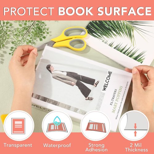 Clear Contact Paper by [Brand Name] - Self-Adhesive Protective Liner for Crafts | 18" x 4.5 ft Rolls