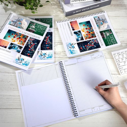 Carbonless Student Lab Notebook by [Brand Name] - 8.5" x 11" | 50 Duplicate Pages, Scientific Grid Design