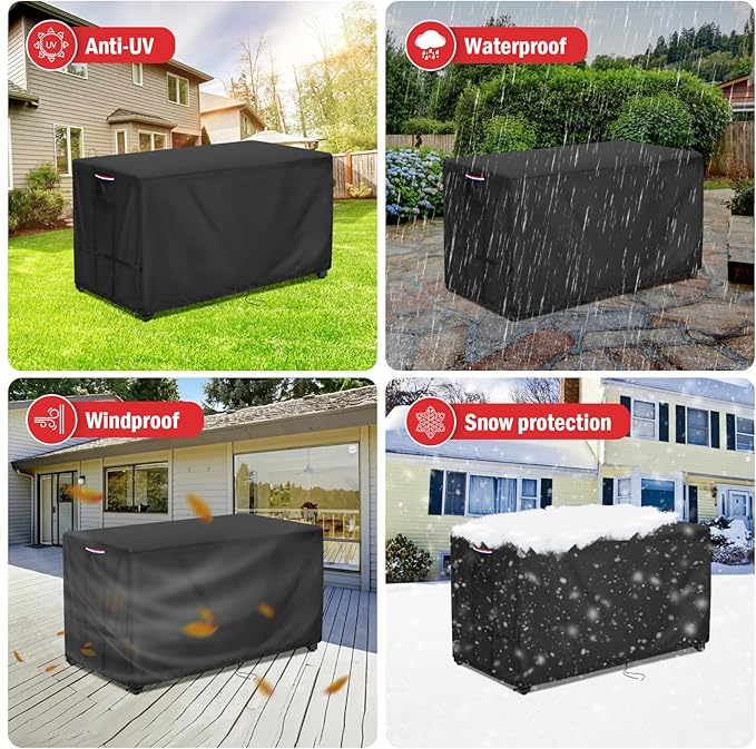 Youlvy Fire Pit Cover Rectangular 48 Inch - Waterproof Outdoor Fire Table Cover Rectangle Heavy Duty, 600D Patio Propane Gas Firepit Cover Rectangular Tear Weather Resistant - 48 x 24 x 15 Inch