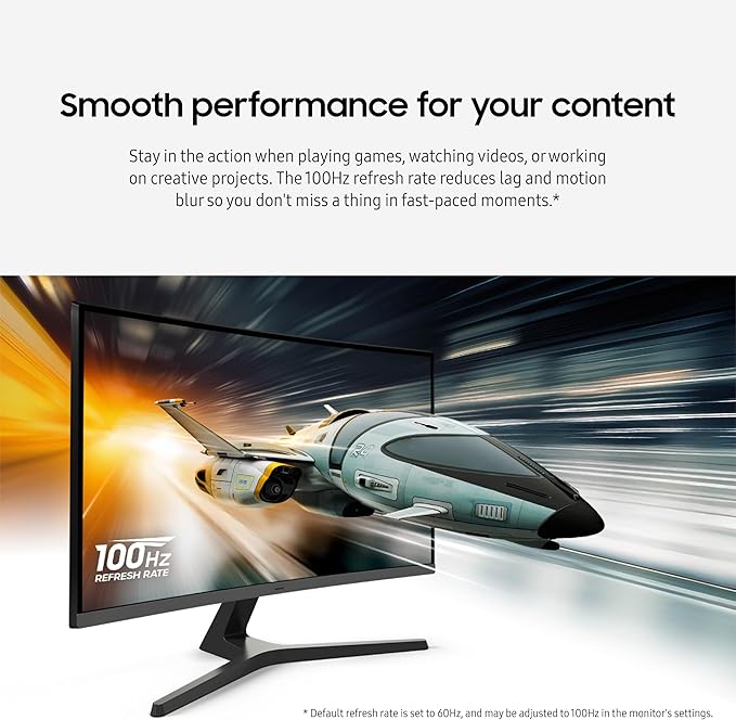 Samsung 32-inch S3 (S39GD) FHD 100Hz Curved Monitor, Game Mode, Eye Saver Mode, Multiple Connectivity with HDMI Port, Built-in Speakers, LS32D39DGANXZA, 2025