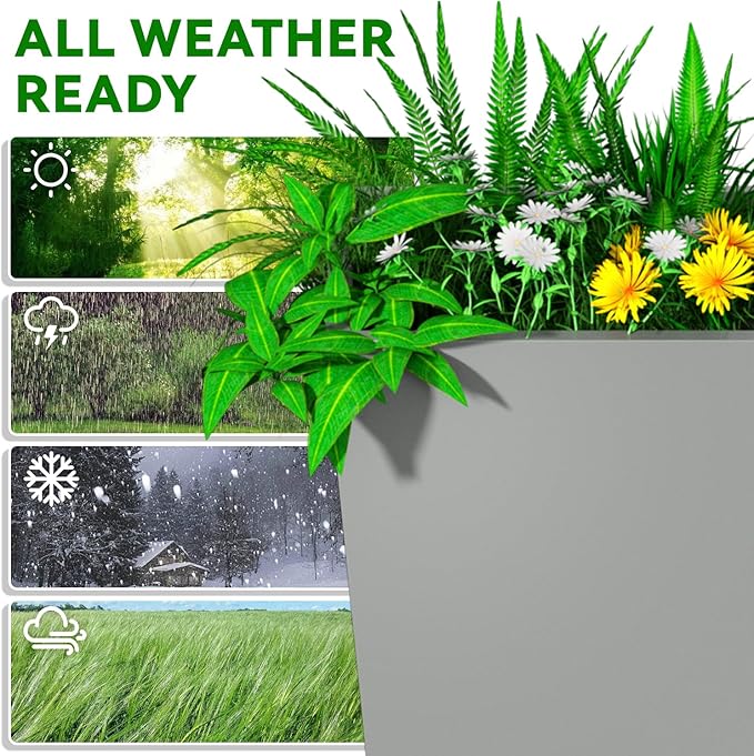 Metal Planter 2 Pack, 15L x 15W x 30H, Heavy Duty Tall Planters for Outdoor Plants, Planters with Removable Insert Shelf, Large Planters with Drainage Holes for Porch, Patio, Grey