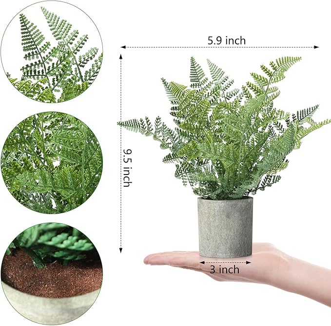 2 Pack Small Fake Plants Potted Artificial Plants Indoor for Home Decor Office Room Farmhouse Indoor Table Bathroom Decor