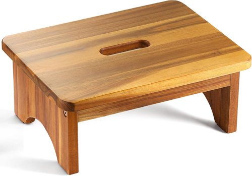 FANATU Wooden Step Stool - Heavy-Duty 6.5'' Portable Support with 550 Lbs Capacity | Non-Slip Design for Kitchen & Bedroom