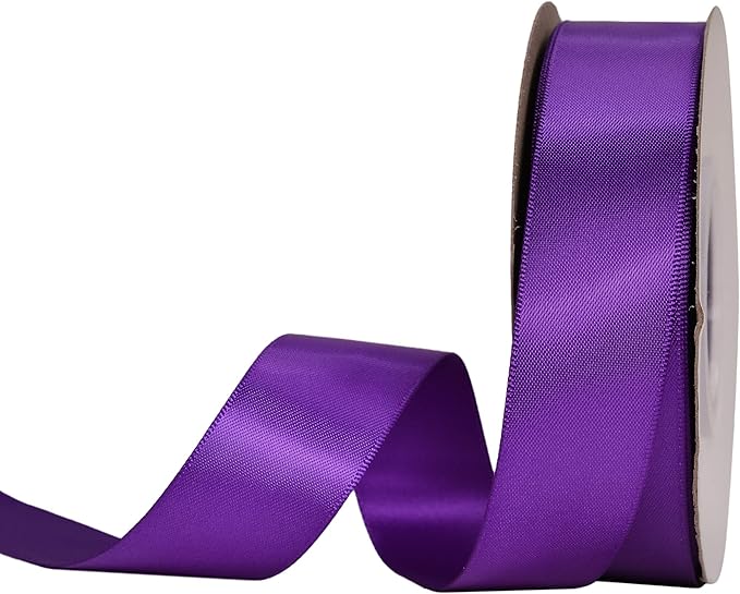 YAMA Double Face Satin Ribbon - 1 inch 25 Yards for Gift Package Wrapping,Floral Design,Hair Accessories,Crafting,Sewing,Wedding Decor, Purple