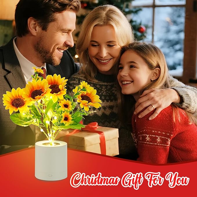 WSYEAR Sunflower Flower Lamp Gifts for Women, Birthday Christmas Ideal Gifts for Mom Granddaughter Girlfriend Friend Wife, Bedroom Bar Coffee