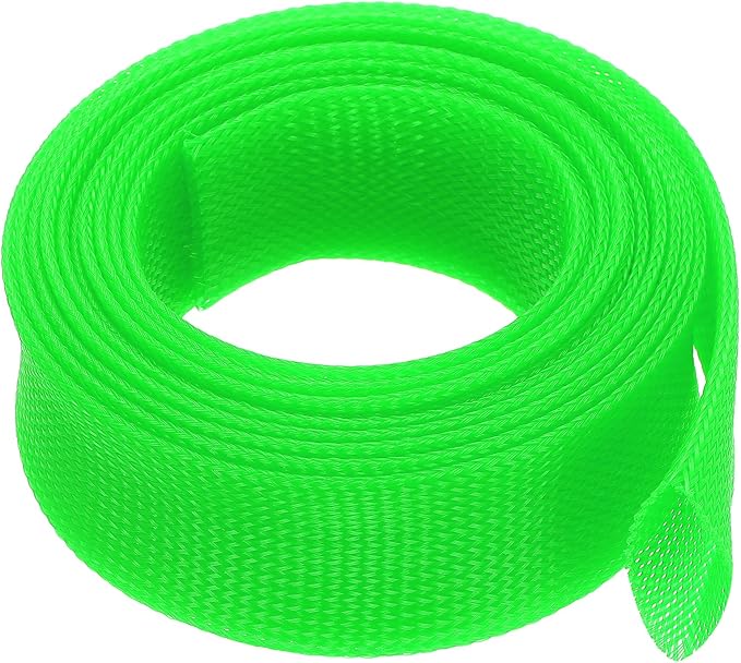 uxcell Expandable Sleeving,2 3/8-inch 10ft Cable Sleeve, Green
