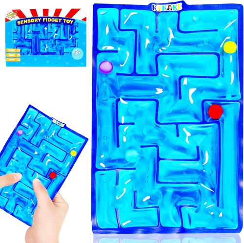 Sensory Maze Fidget Toy - Gel-Filled Squishy Stress Relief for Kids & Adults | Blue Color