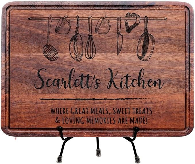 Personalized Engraved Cutting Board, Custom Mother’s Day Gift for Mom, Wife or Grandma, Unique Kitchen Gift Idea for Her, Christmas, Birthday, Housewarming