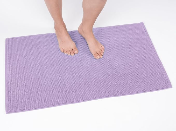 Cotton Paradise 100% Cotton Turkish Bathmat Rug, Soft Absorbent Quick Dry Non Slip, 20x34 Bathmat Rug, Lilac