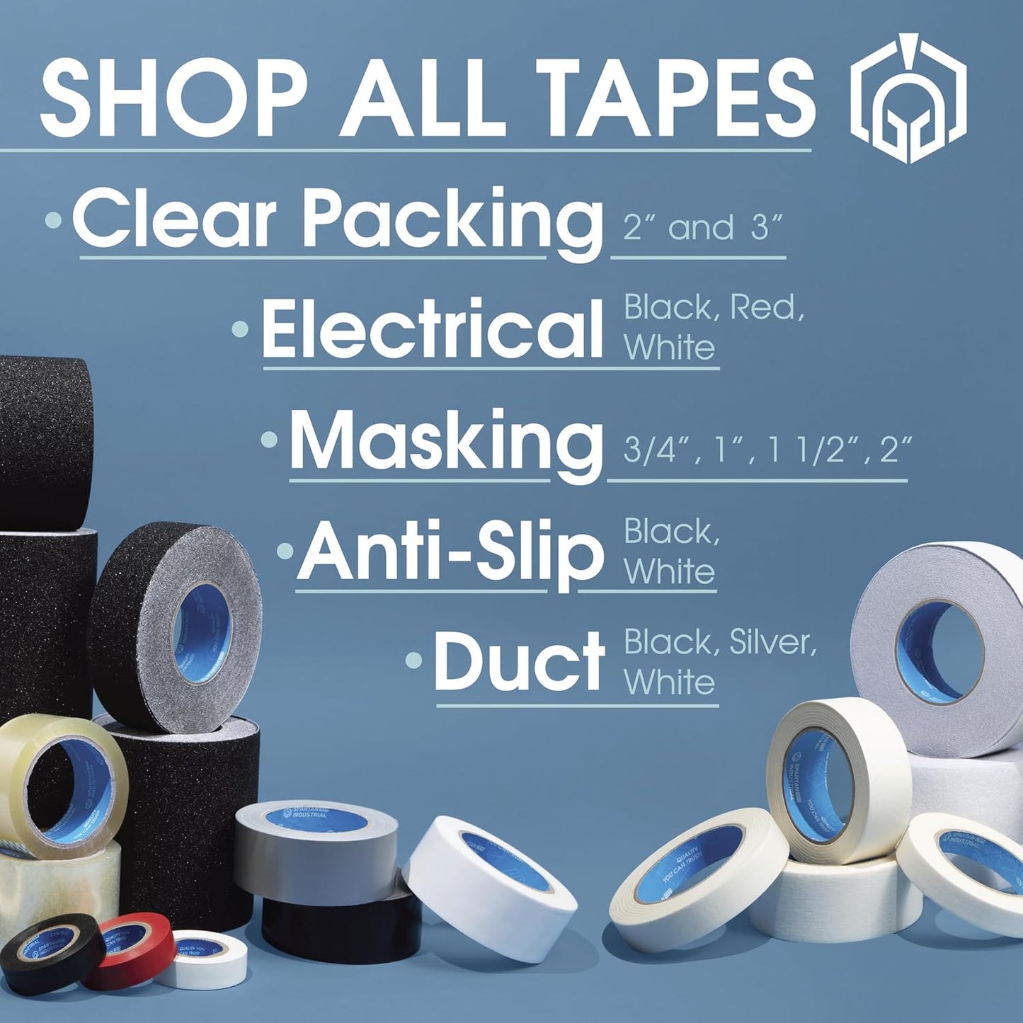 Spartan Industrial Masking Tape - 0.75" X 60 Yd for Painting & Drafting - 6 Beige Rolls, 5.5 Mil
