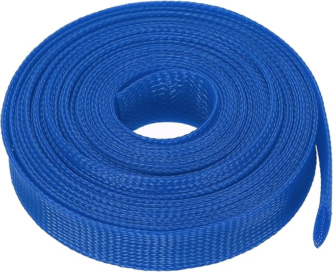 uxcell Expandable Sleeving, 1-inch 25ft Cable Sleeve, Blue