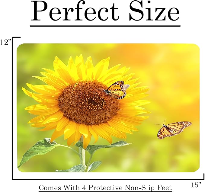Sunflower Floral Pattern Flower Love Kitchen Glass Cutting Board Decorative Valentine's Mother's Day Gift For Her Flowers (Sunflower)