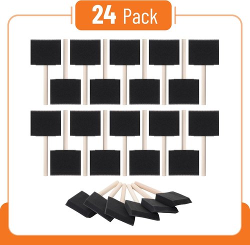 Bates Foam Paint Brushes - 3-Inch, 24 Pack for Effortless Painting, Staining & Mod Podge Projects