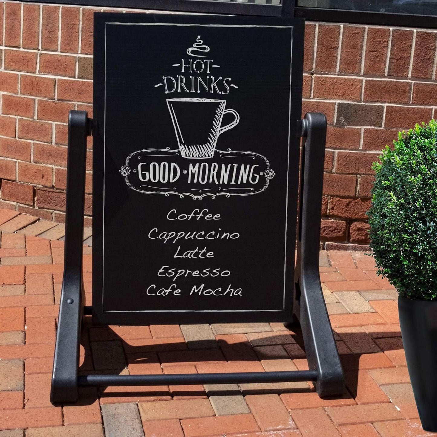 Swinging Sidewalk Sign by [Brand Name] - 24" x 36" Changeable Message Board with 792 Pre-Cut Letters & Storage Box