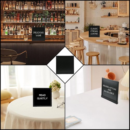 Double-Sided Chalkboard Sign by [Brand Name] - Small 10" x 10" Blackboard with Stand & 12 Chalk Markers