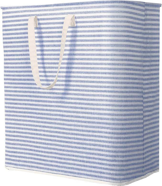 Lifewit Laundry Hamper Large Collapsible Laundry Basket, Freestanding Waterproof Clothes Hamper Storage with Easy Carry Handles for Clothes in Bedroom Bathroom College Dorm for Adults, Blue, 100L
