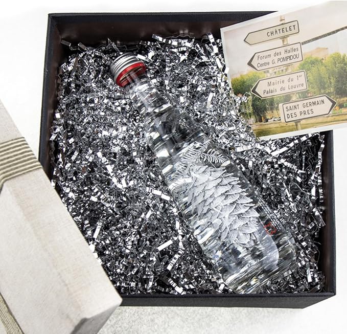 Uptotop 4oz Crinkle Cut Paper Shred Filler for Gift Wrapping Basket Filling, Birthday, Christmas, Thanksgiving, Wedding, Mother's Day, Glitter Silver (4 oz)