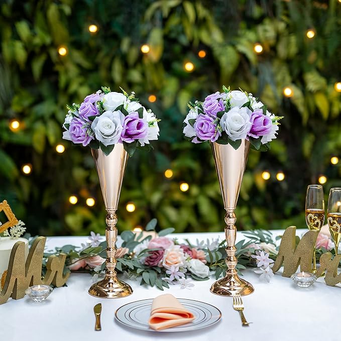 Flower Centerpieces for Wedding Tables: Wedding Table Decorations Lilac & White Flower Balls Centerpieces for Engagement Cerebration Party Center Pieces 6 Packs