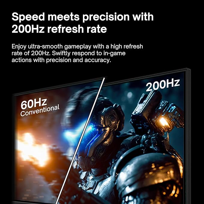 Pixio PX248 Wave 24 inch 200Hz Refresh Rate FHD 1080p Resolution Fast IPS Panel 1ms GTG Response Time Built-in Speakers Gaming Monitor with Adaptive Sync