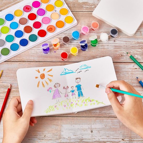 Gueevin 4 Pcs Hardcover Blank Board Books - Chunky Thick Pages for Kids & Adults | 5 x 5 Inch