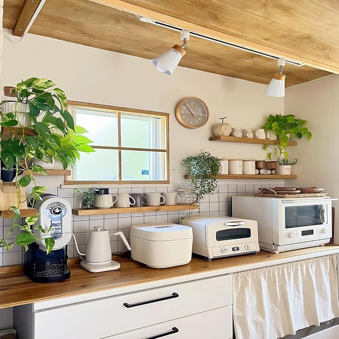 IAE Floating Wall Shelves 36 inch,Bathroom Shelf Wall Mounted,Invisible Shelves Floating Kitchen Shelving,Wooden wall Shelving with Brackets for Living Room wall Mounted,Easy Install,Set of 2,Natural