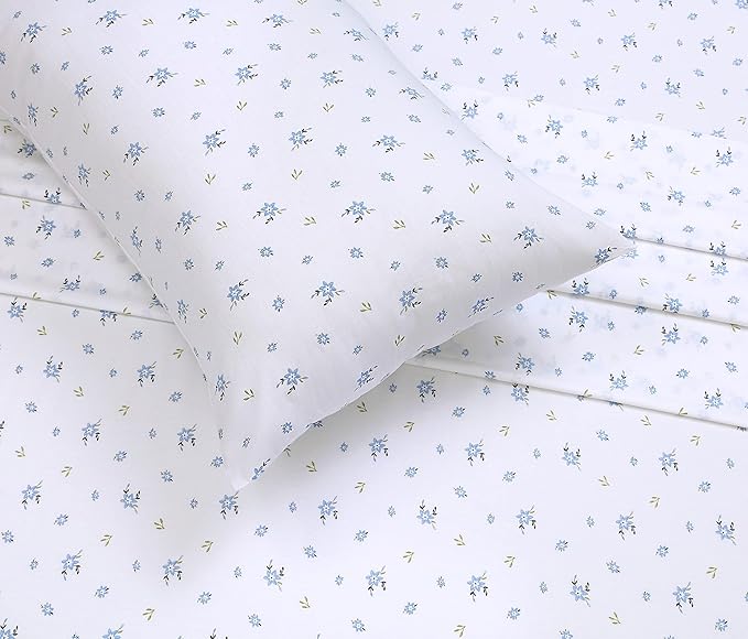 RUVANTI 100% Cotton California King Sheet Sets, 4 Pieces, Soft & Breathable Percale Weave Bedding, Deep Pocket 14", Hotel Standard, Crisp Cool Feel & Durable, Perfect Floral Sheets, Phulkari