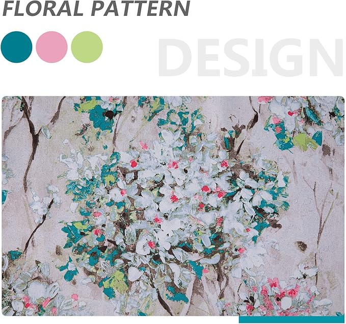 MYSKY HOME Floral Curtains 108 Inch Length 2 Panels for Living Room/Bedroom Thermal Insulated Grommet Vintage Curtains Decorative Drapes, Pink and Blue