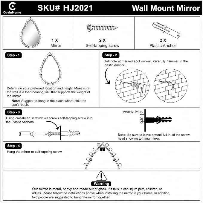 Antique Gold Teardrop Mirror Unique with Ball Frame – 24"x36" Beaded Large Decorative Ornate Wall Mirror for Bathroom, Bedroom, Living Room, Hallway