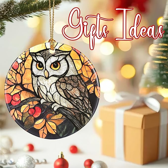 Christmas Ornaments, Owl Ornament, Christmas Tree Ornaments, Xmas Decorations, Holiday Decorations, Gifts for Owl Lovers, Holiday Party Gifts, and Xmas Gift Ideas