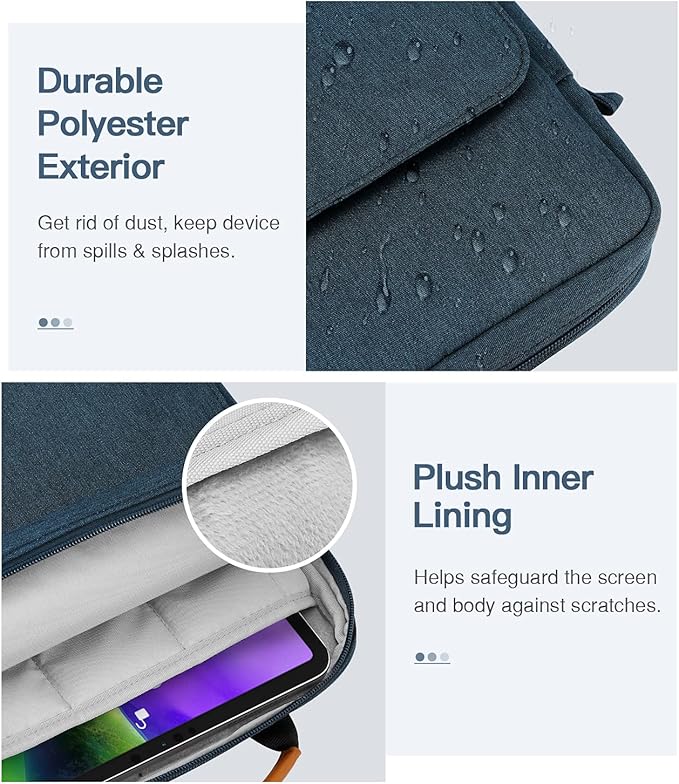 MoKo 9-11 Inch Tablet Sleeve Bag Handle Carrying Case with Shoulder Strap Fits 11inch iPad Air M3, iPad A16 2025, Pro 11 inch, iPad 10/9/8/7th Gen, Tab S8/S9 11", Indigo
