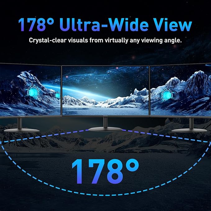 SANSUI 22 Inch 120Hz Monitor, FHD Computer Monitor 4000:1 Contrast Ratio with Adaptive Sync, HDR 100% sRGB, HDMI x 2, VESA Mount, Eye Care for Home/Office (ES-22X3AH, One HDMI Cable Included).