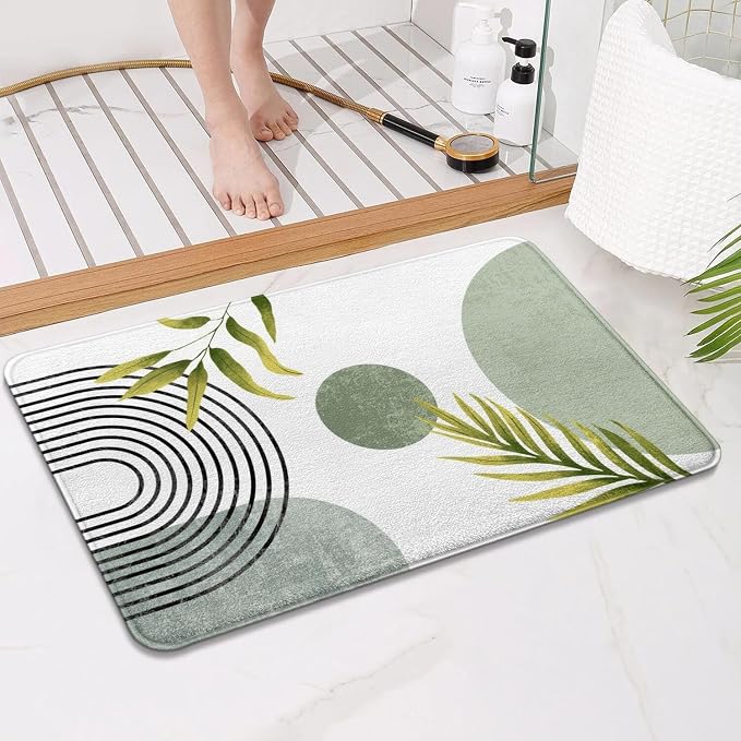 Bathroom Rugs Non-Slip Boho Bath Mat, Small Cute Bath Mat Soft Washable Bathmat Shower Rug for Bathtub Boho Decor