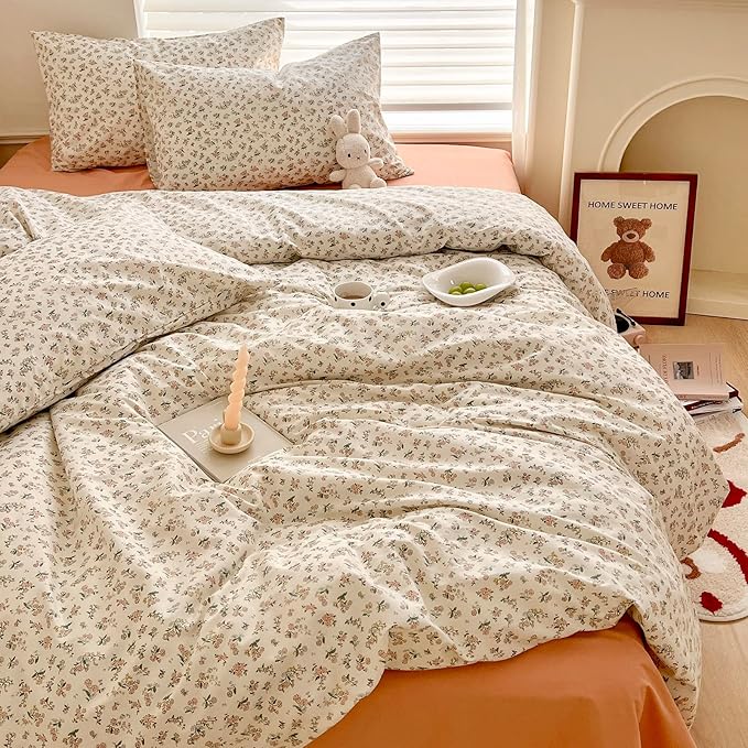 HighBuy Boho Floral Comforter Set Twin XL Bohemian Comfy Comforters for Twin XL Bed,Luxurious Soft Comforter with 2 Pillowcases,All Season,Skin Friendly Cooling Comforter for Women Girl