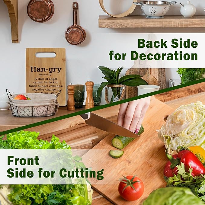 Lacama Funny Kitchen Gifts for Women，Cute Cutting Board Appreciation Gift for Women Christmas Birthday, Hangry Cutting Chopping Boards for Her, Mom, Sister, Friends
