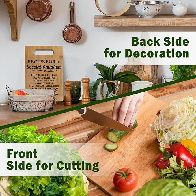 Lacama Kitchen Gift for Daughter, Daughter Christmas Birthday Gifts Cute Cutting Board Form Mom, Recipe for a Special Daughters Cutting Board Gifts for Adult Daughters