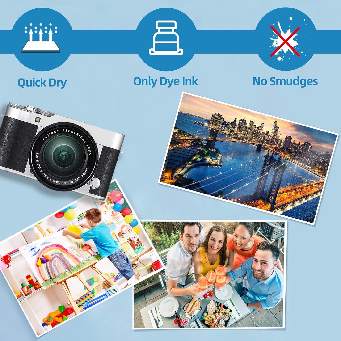 Uinkit Glossy Double-Sided Photo Paper | 8.5x11" | 37lb 140gsm for Inkjet Printing (100 Sheets)