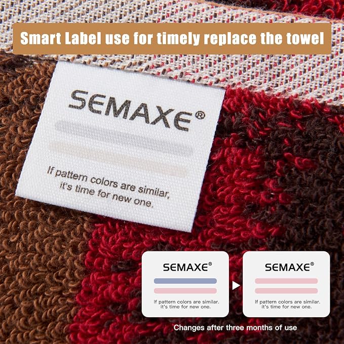 SEMAXE Bath Towel Set, 18 Piece Towel Set for Bathroom, Large Value Pack, Quick Dry Cotton Towels with Hanging Loops, Easy Care, Ombre Gradient