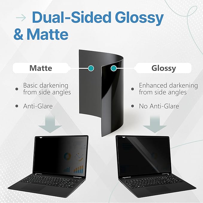 VINTEZ 14 Inch 16:10 Privacy Screen for Computer Monitor and Laptop - Anti Glare Protector Film Blue Light Filter Eye Protection - Computer Screen Privacy Shield, [1 Pack]