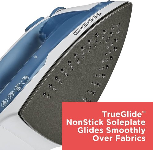BLACK+DECKER Easy Steam Compact Iron - Lightweight Design, Nonstick Plate, 1200 Watts, Automatic Shutoff