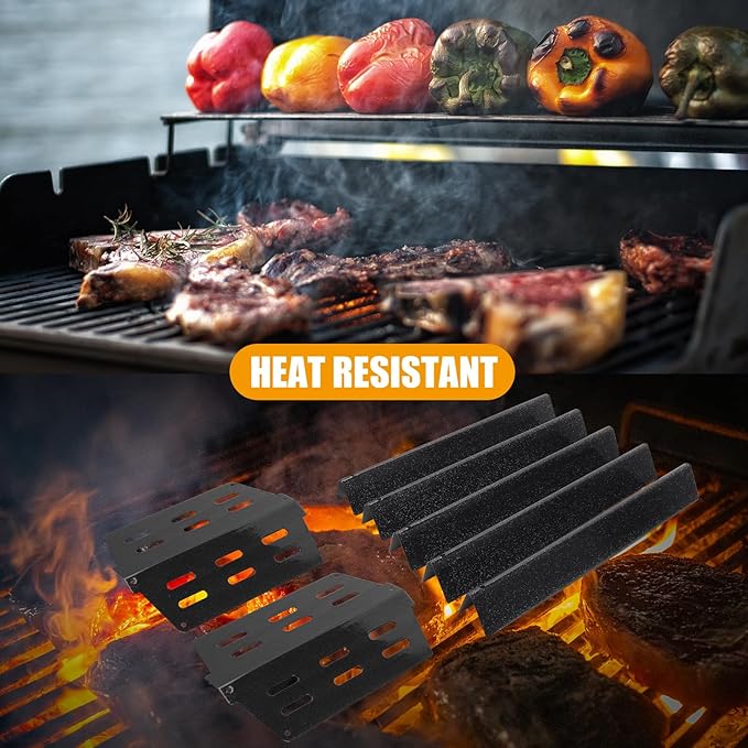 7620 Flavorizer Bars and 7622 Heat Deflector for Weber Genesis 300 Series E320, S310, E310, S330, E330, S-310, S-320, S320 with Front Control Grills, Replacement Parts for Weber 7621 65505,17.5 Inch