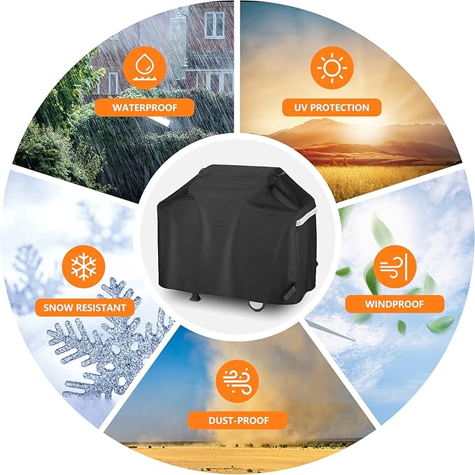 Utheer 60 Inch Grill Cover for Nexgrill 720-0830H 720-0888S 720-0888N 3, 4, 5 Burners Gas Grills, Dyna Glo DGF493PNP-D, for Weber Brinkmann CharBroil Jenn Air and More, Heavy Duty Waterproof