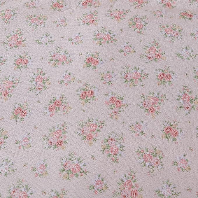 King Size Comforter Set Soft Flower 3 Pieces Chic Crinkle Gauze Fabric Garden Style Floral Print Botanical Comforter for All Seasons Luxury Warmth Comfy Breathable with 2 Pillowcases