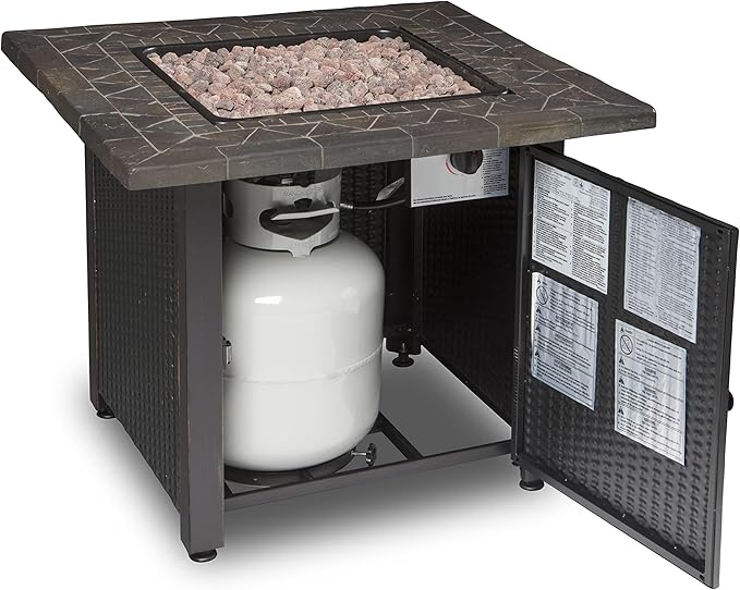 Endless Summer 30" Gas Outdoor Fire Pit Table with Resin Mantel